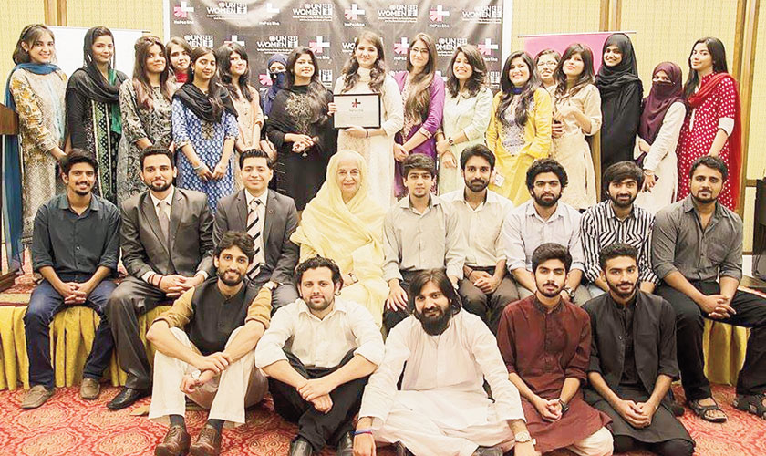 Jamshed M. Kazi with UET students, championing the HeforShe Movement in Lahore