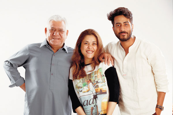 An advocate of Indo-Pak relations, actor Om Puri feels that artists are not bound by borders. Seen here with producer Fizza Ali Meerza and director Nabeel Qureshi.