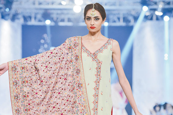 Shamsha Hashwani’s sophisticated, genteel collection, A Mughal Mirage was impeccably tailored, superbly embroidered and meticulously thought-out.