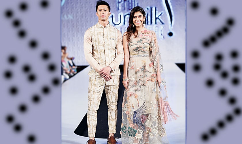 null Kent S. Leung and Syra Shehroz from Chalay Thay Saath walked the ramp for Shiza Hassan.