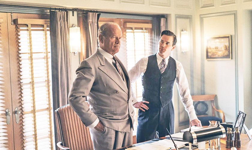 Matt Bomer stars in The Last Tycoon as Monroe Stahr, a whiz-kid film producer with a broken heart while Kelsey Grammar essays Pat Brady, who is both studio boss and father figure to Stahr.