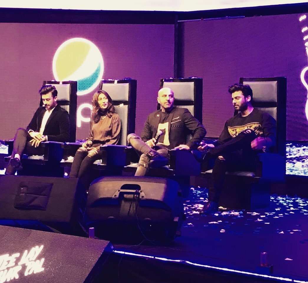 Atif Aslam, Meesha Shafi, Shahi Hasan and Fawad Khan on the judges panel.