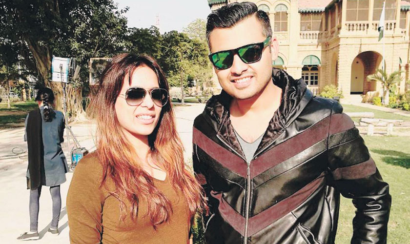 Rafay Rashdi with designer Tabassum Mughal on the set of his fashion short film, Woh Aas, earlier this year.