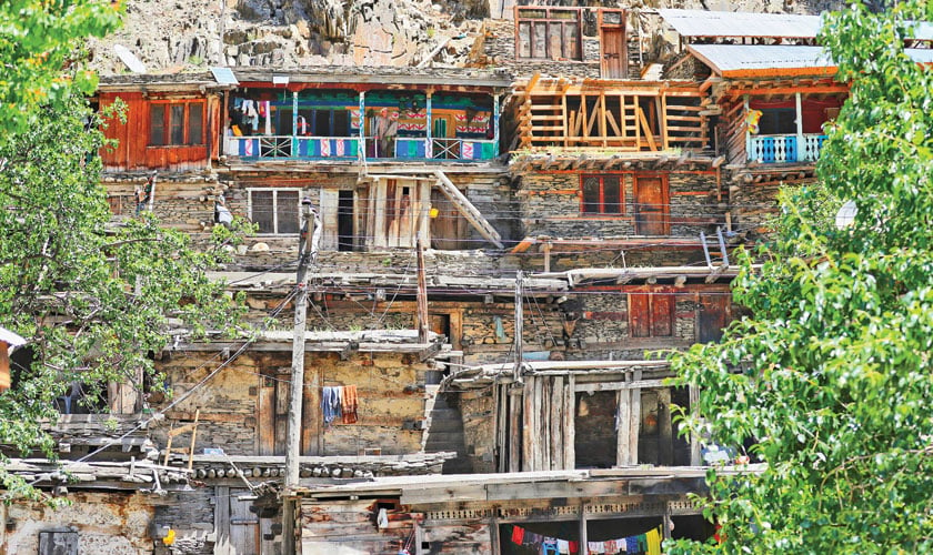The local houses of a humble neighbourhood in one of the old villages of Kalash Valley