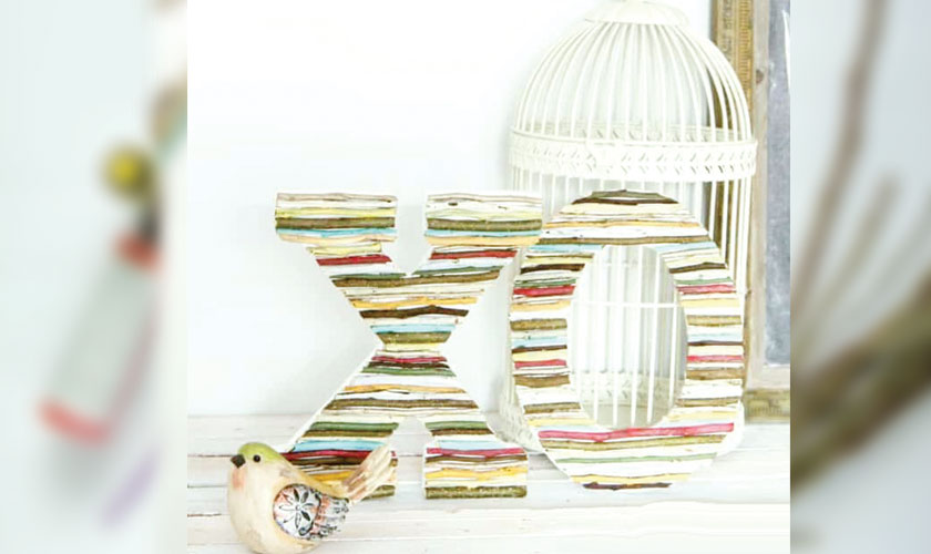 Painted twig wall letters