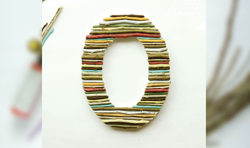 Painted twig wall letters