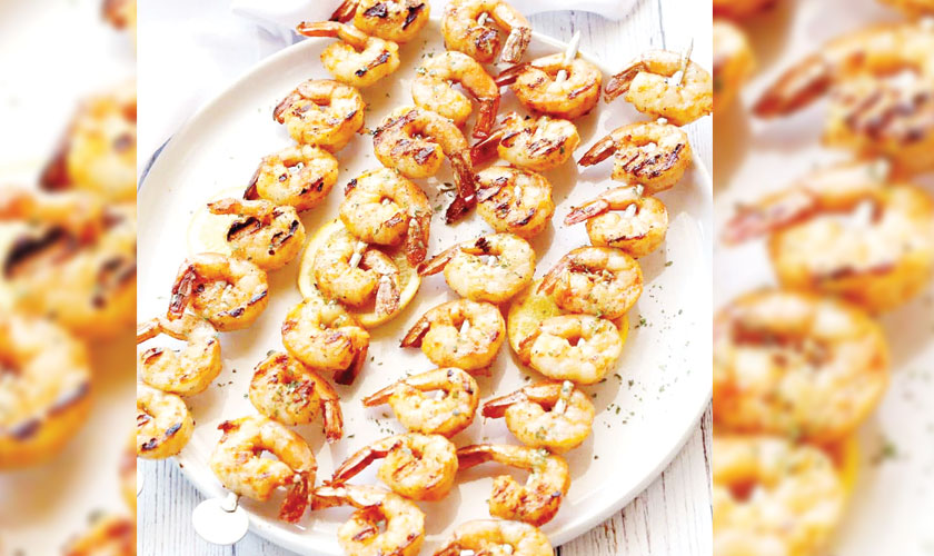 Grilled prawns