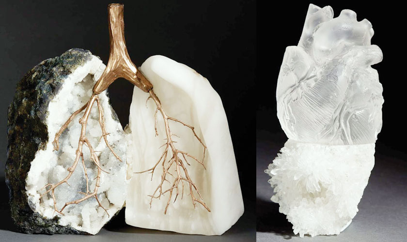 Crystal and glass sculptures explore grief and loss