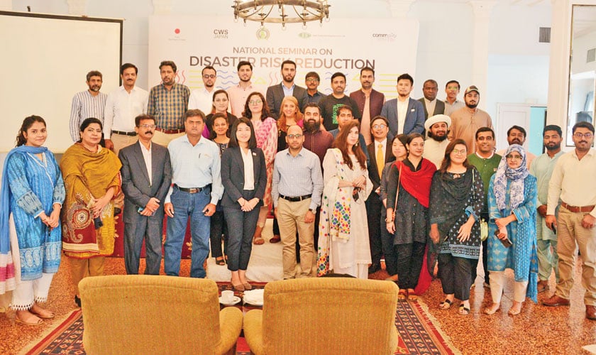 The participants at the recently-held seminar on DRR in Karachi