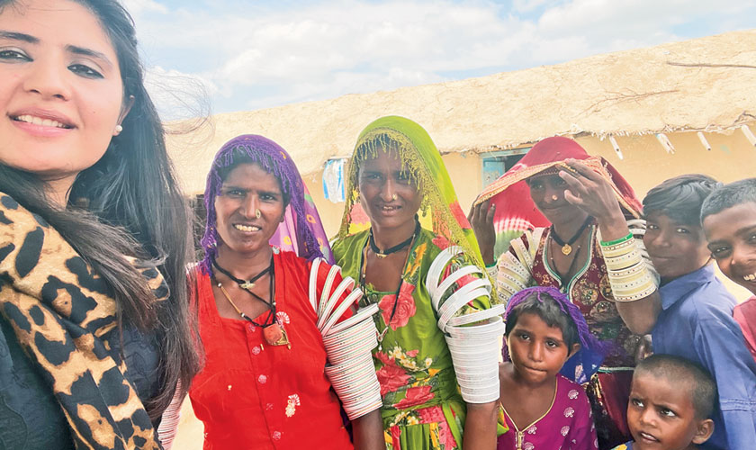 Thari women with the writer