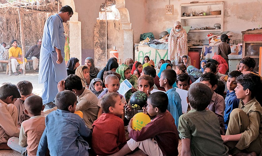 Trained facilitators visiting Child Safe Spaces in District Khairpur