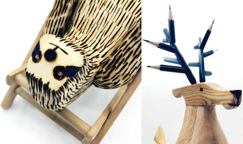 Playful wooden menagerie