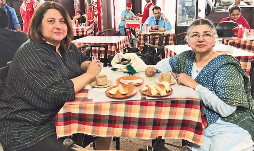 With Kiran in a typical Irani chai shop in Mumbai, 2016