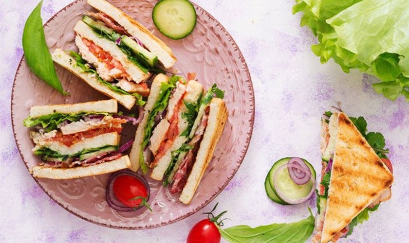 Smashed chickpea salad sandwich