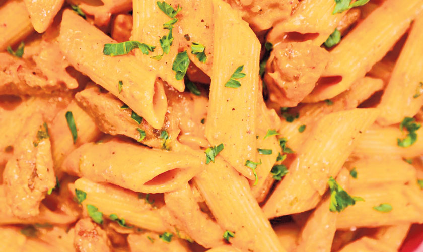 PASTA WITH ROASTED TOMATO CREAM SAUCE