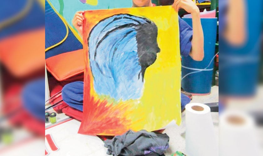 Artwork from a child after amputation