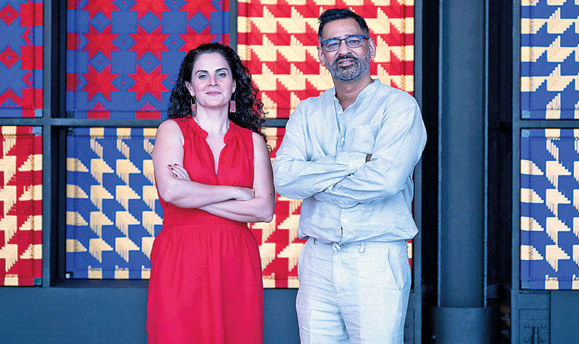 Imran Qureshi & Nada Raza at the Exhibition, Vanishing Points at Alserkal Art Week in Dubai. Courtesy of Alserkal Avenue.