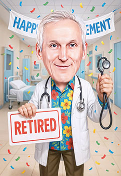 White coat, red hands