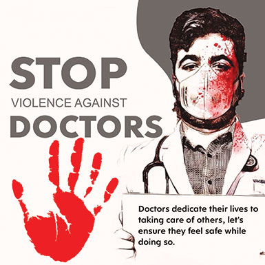 White coat, red hands