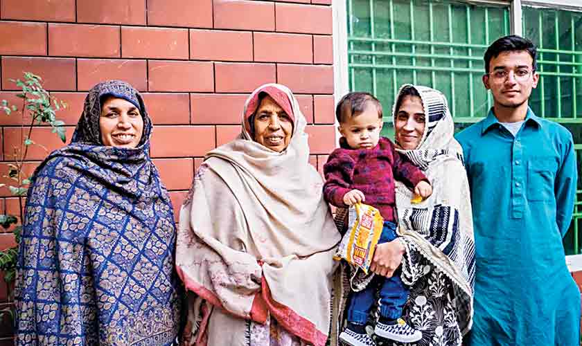 Shahida Bibi with her family