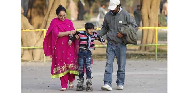 Skating down the road