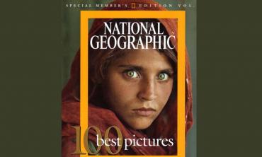 The Afghan girl in focus