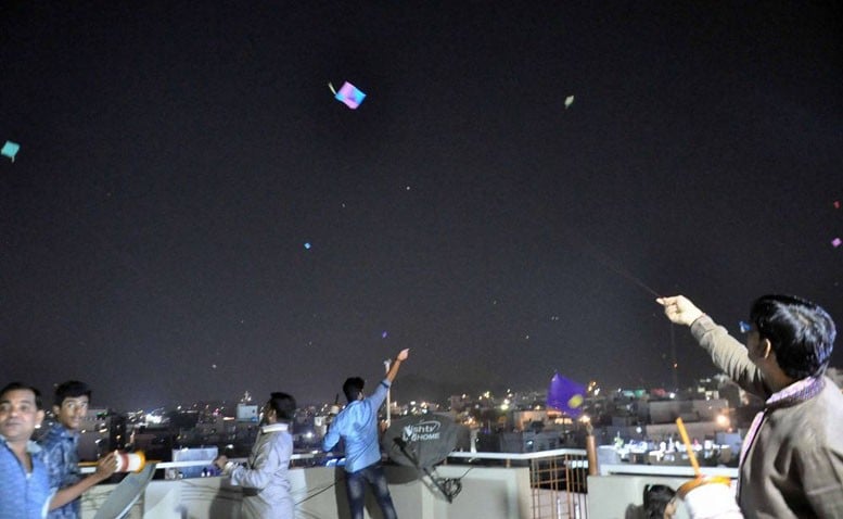 Kite flying by night