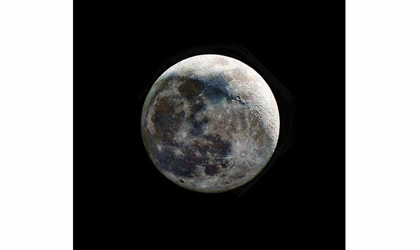 A closeup of the surface of the moon, taken with a telescope. Photo courtesy: Talha Moon Zia