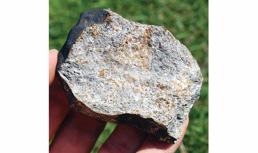 The crusted fragment of the Zhob meteorite, weighing 125g.