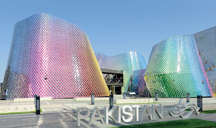 Pakistan Pavilion Exterior An artistic intervention by Rashid Rana.— Photo credit Mahwash Rehaman