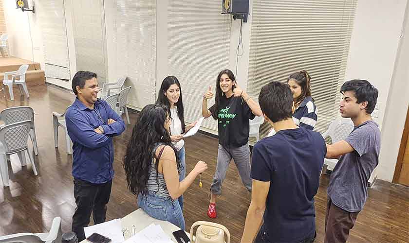 Fun rehearsing their segments.