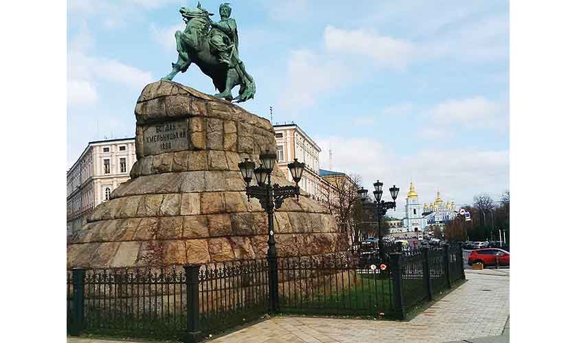 Statue of Bohdan — a famous Ukrainian general.