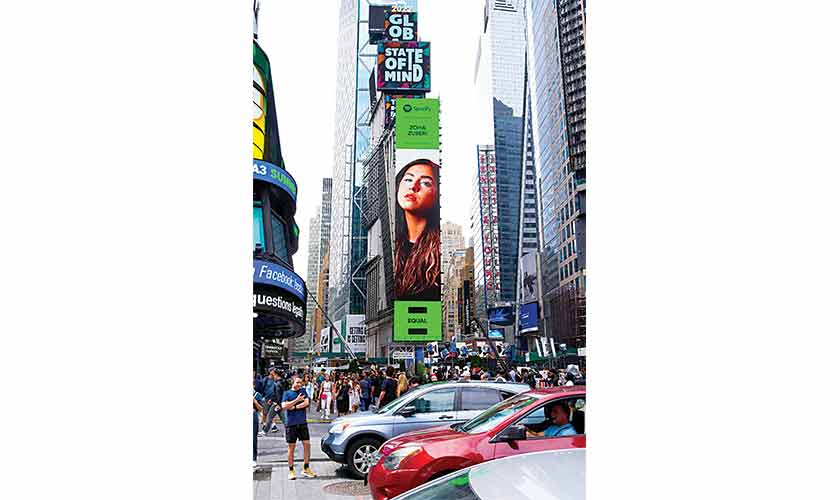 Zoha Zuberi gets spunky billboard in NYC’s Times Square