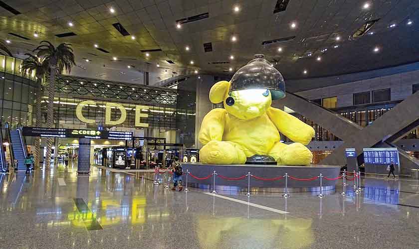 Lamp Bear by Urs Fischer at Hammad International Airport.