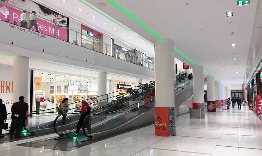 Most of the multiplexes are housed in upscale shopping malls. — Photo by Rahat Dar