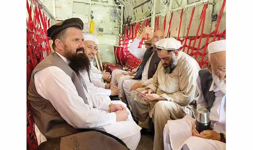 Jirga members travelling to Kabul.
