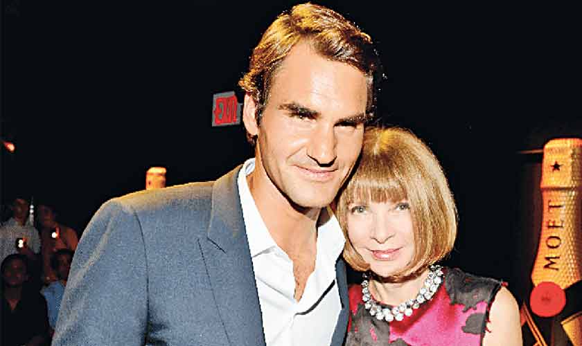 Anna Wintour, one of the biggest names in fashion, is family friends with Roger Federer.