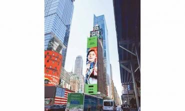 1000 WORD PHOTO: Nazia Hassan shines on billboard for Spotify in NYC