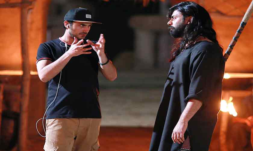 Bilal Lashari with Fawad Khan on location of The Legend of Maula Jatt. — Images: Supplied