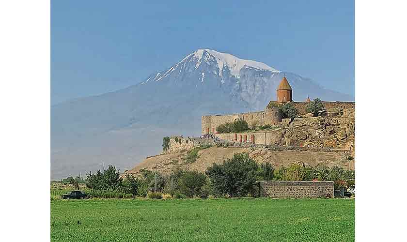 Khorvirap monastery in Armenia with Mt Ararat in the backdrop. – Photo by the author