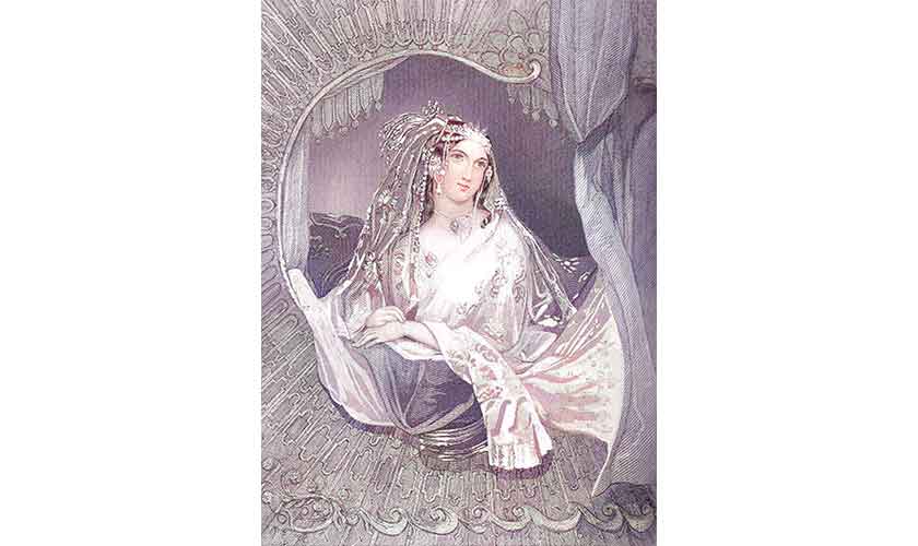 A depiction of Princess Lala Rukh from Thomas Moores romance Lalla Rookhs early editions.