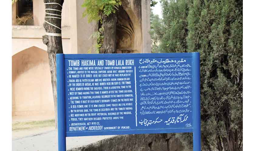 An informational board for the visitors.