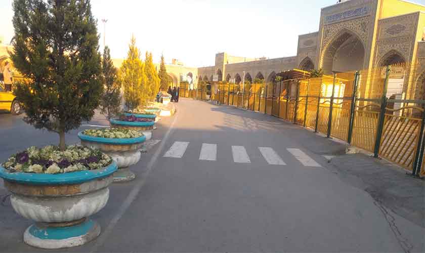 Road just outside the shrine of Imam Reza, Mashhad.