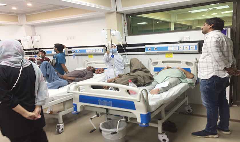 Two patients per bed is a common sight at Services. — Photo by Rahat Dar