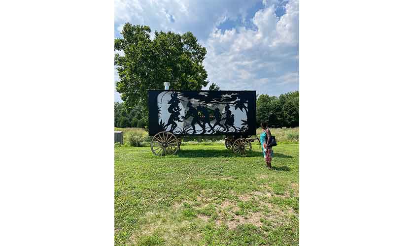The Katastwóf Karavan: An installation containing a fully operational steam musical organ by Kara Walker. — Photo by Rumana Husain