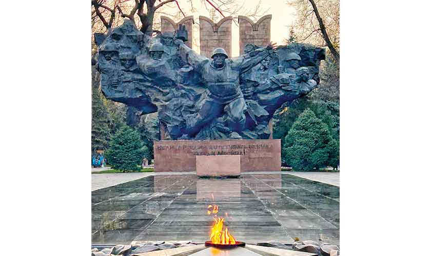Memorial of Glory with its eternal flame in Almaty, Kazakhstan - Photo by the author