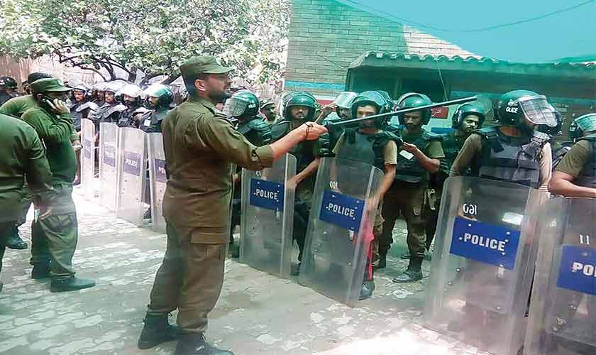 All set to deal with any untoward incident, as per their mandate and training. — Photos by Rahat Dar