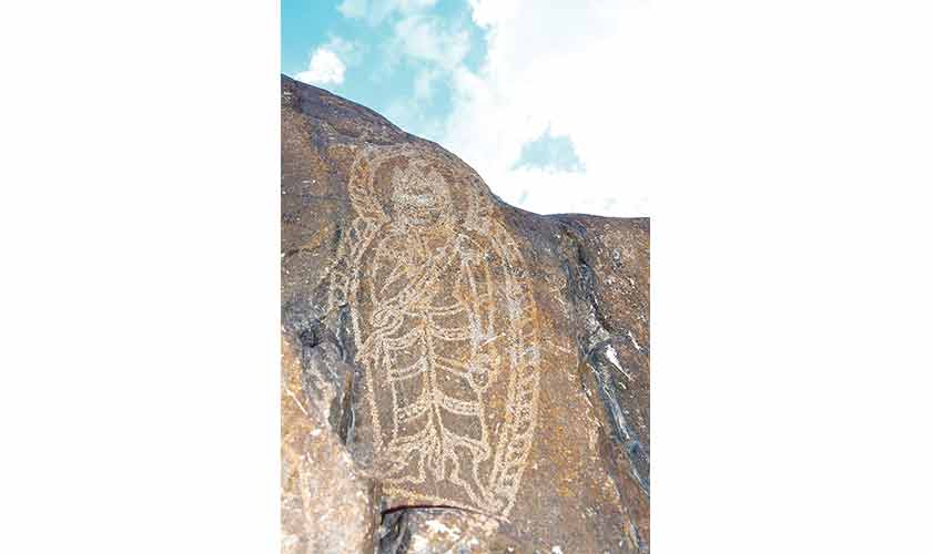 A depiction of Bodhisattva Maitreya in Chilas I.