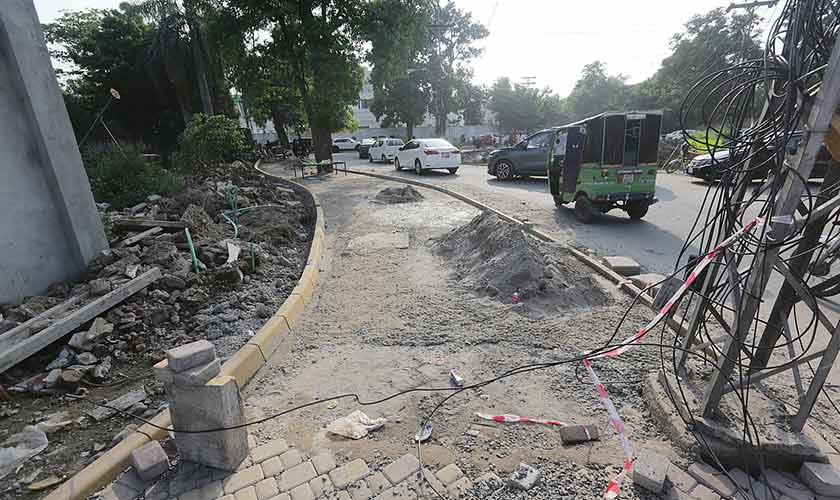 Work is nearing completion on Sir Syed Road, Haali Road Ghalib Road, Zahoor Elahi Road and Link MM Alam Road.