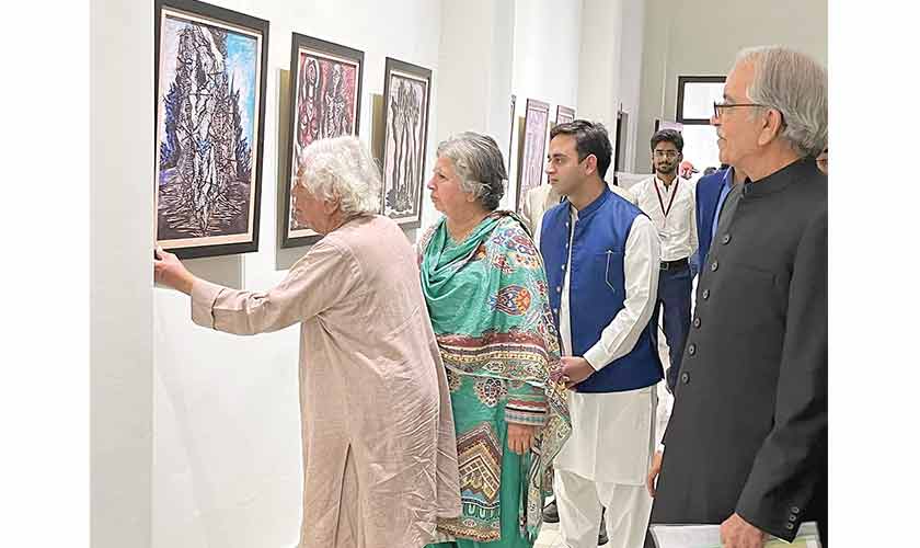 An early triumph for the department was the November 2021 exhibition of Sadequain’s work. It was inaugurated by painter Dr Ajaz Anwar. — Image: Supplied